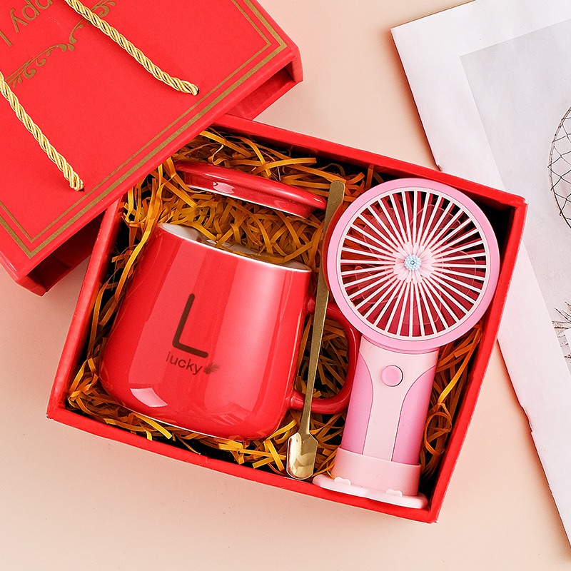 ชุดของขวัญ แก้ว+พัดลม ของแจกบริษัท ชุดเซ็ทรับไหว้ ชุดเช็ทชุดแก้ว ชุดgiftset แก้วชากาแฟ