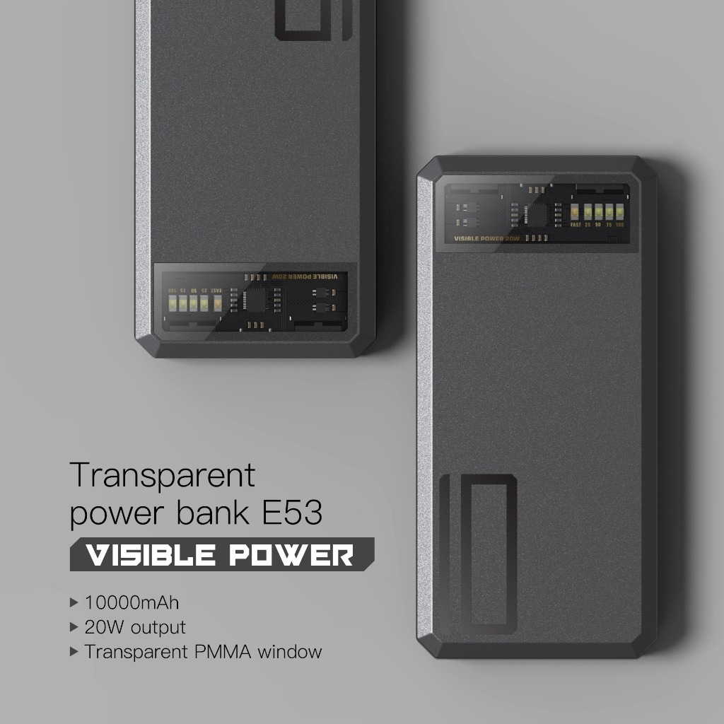 รับสกรีน powerbank แบตสำรอง10000mAh fast charge QC 3.0 | PD 20W Eloop E53 แบตสำรอง PowerBank ของแท้ 100% เพาเวอร์แบงค์ ชาร์จเร็ว Fast Quick Charge