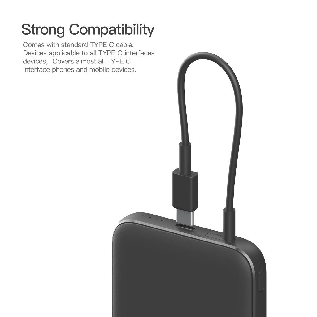 รับสกรีน powerbank แบตสำรอง10000mAh Eloop E49 Line แบบมีสายในตัว แบตสำรอง 10000mAh QC 3.0 | PD 20W Power Bank ชาร์จเร็ว Fast Quick Charge