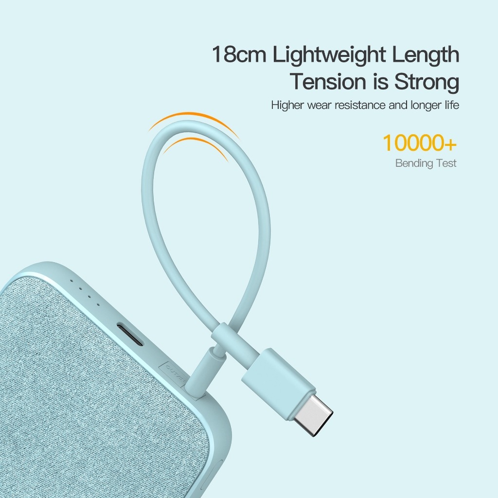 รับสกรีน powerbank แบตสำรอง10000mAh Eloop E49 Line แบบมีสายในตัว แบตสำรอง 10000mAh QC 3.0 | PD 20W Power Bank ชาร์จเร็ว Fast Quick Charge