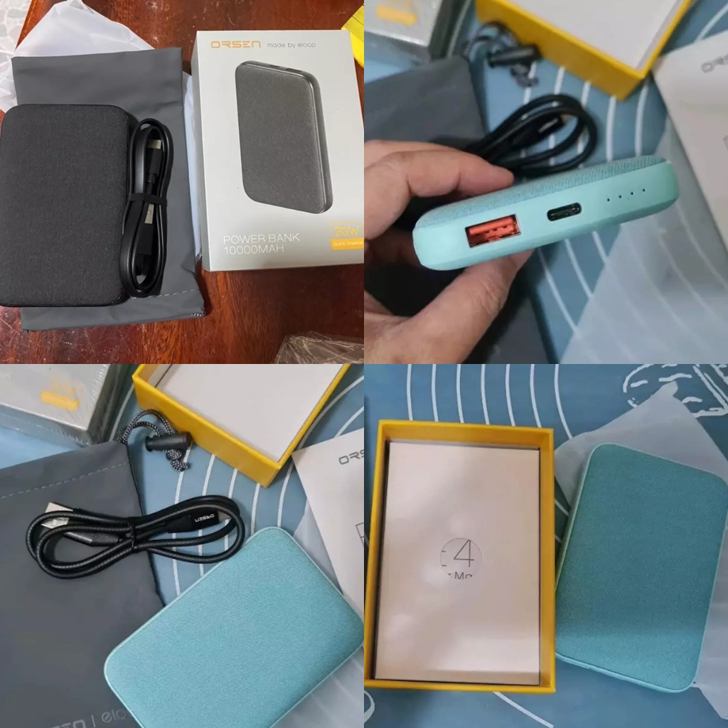 รับสกรีน powerbank แบตสำรอง10000mAh Eloop E49 Line แบบมีสายในตัว แบตสำรอง 10000mAh QC 3.0 | PD 20W Power Bank ชาร์จเร็ว Fast Quick Charge