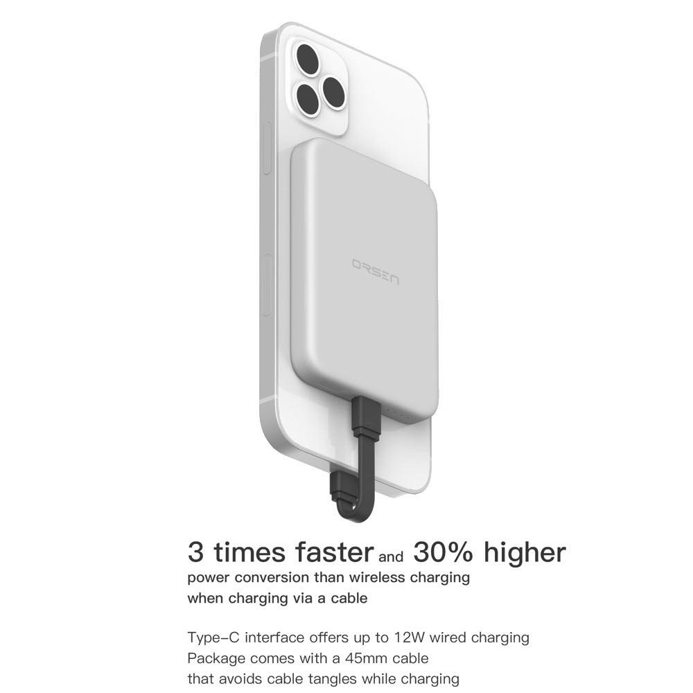 รับสกรีน powerbank แบตสำรองไร้สาย Power bank Eloop EW50 Magnetic  ชาร์จเร็ว Fast Quick Charge