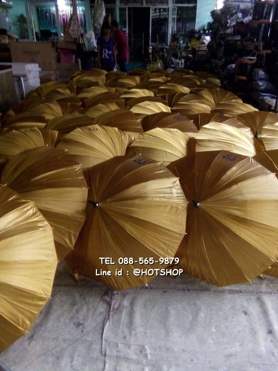 รับสกรีนร่ม รับผลิตร่ม ขายส่งร่ม ร่มสีทอง ร่มงานแต่ง