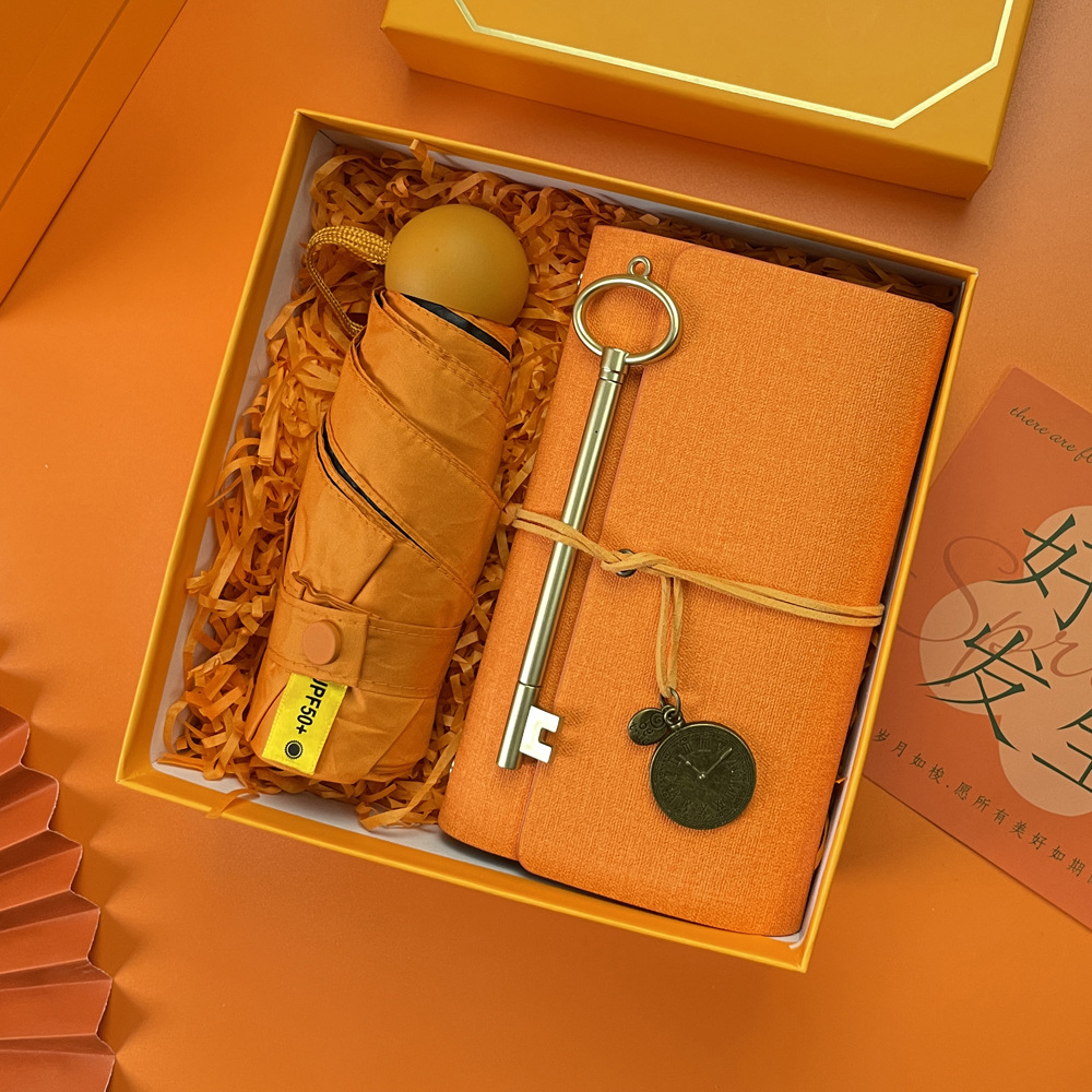 ชุดของขวัญ giftset สีส้ม ชุดเซ็ทรับไหว้ ชุดเช็ทผ้าเช็ดตัว+แก้วกาแฟ นมร้อน น้ำผลไม้ เครื่องหนัง