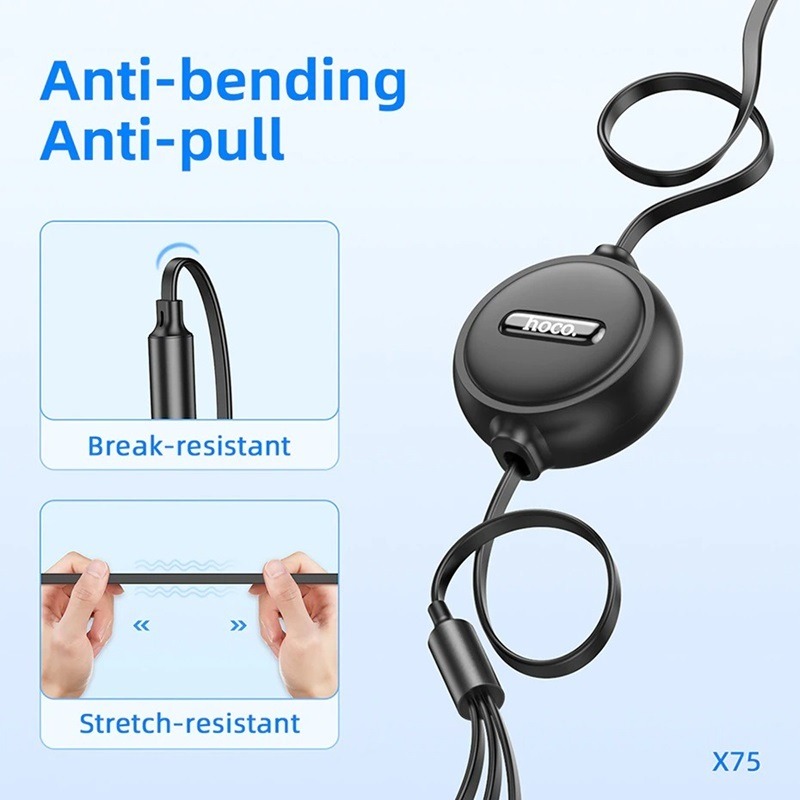รับผลิตสายชาร์จ3in1 รับสกรีนโลโก้สายชาร์ต ยืดได้ หดได้ พกพาสะดวก สายชาร์จ3หัว 
