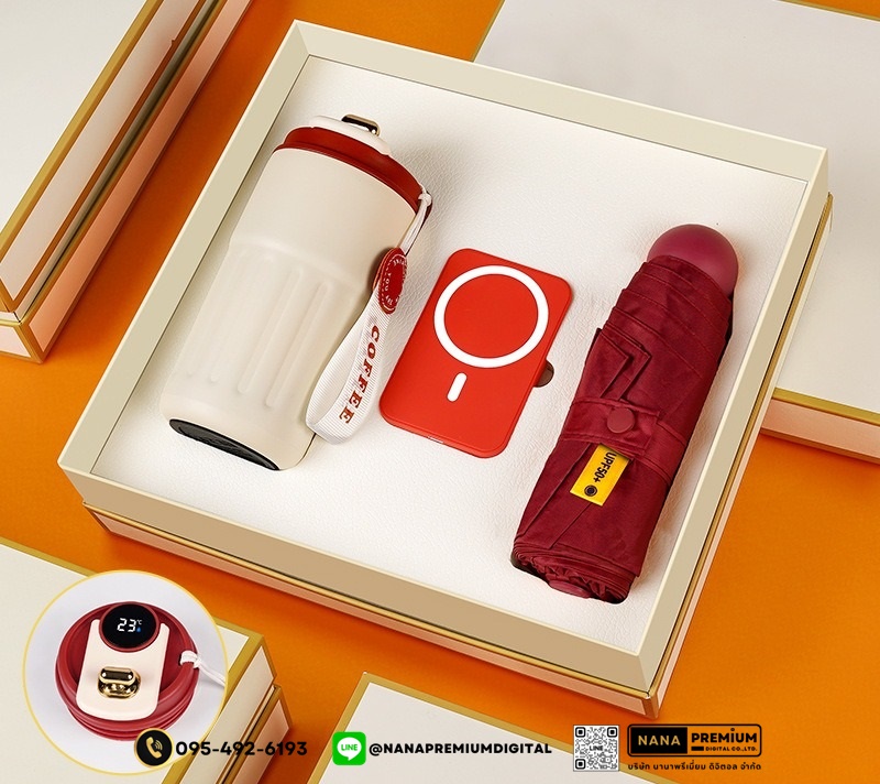 giftset ชุดกิ๊ฟเซ็ท ชุดของขวัญ แบตสำรอง powerbank แก้วน้ำ รับสกรีนโลโก้แก้วน้ำเก็บความเย็น รับทำโลโก้ โรงงานของพรีเมี่ยม ของแจก