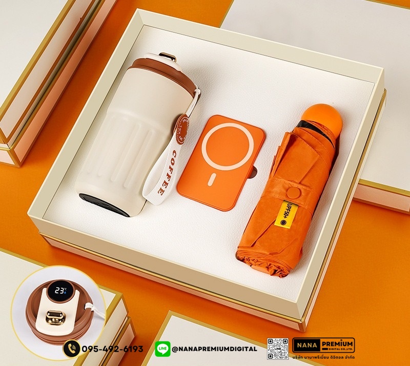 giftset ชุดกิ๊ฟเซ็ท ชุดของขวัญ แบตสำรอง powerbank แก้วน้ำ รับสกรีนโลโก้แก้วน้ำเก็บความเย็น รับทำโลโก้ โรงงานของพรีเมี่ยม ของแจก