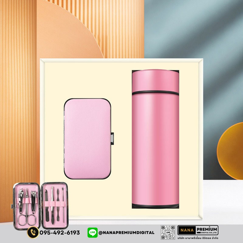ชุดแก้วพร้อมกล่อง giftset รับสกรีนโลโก้แก้วน้ำเก็บความเย็น และชุดกรรไกรตัดเล็บ รับทำโลโก้ โรงงานผลิตกล่องของขวัญ