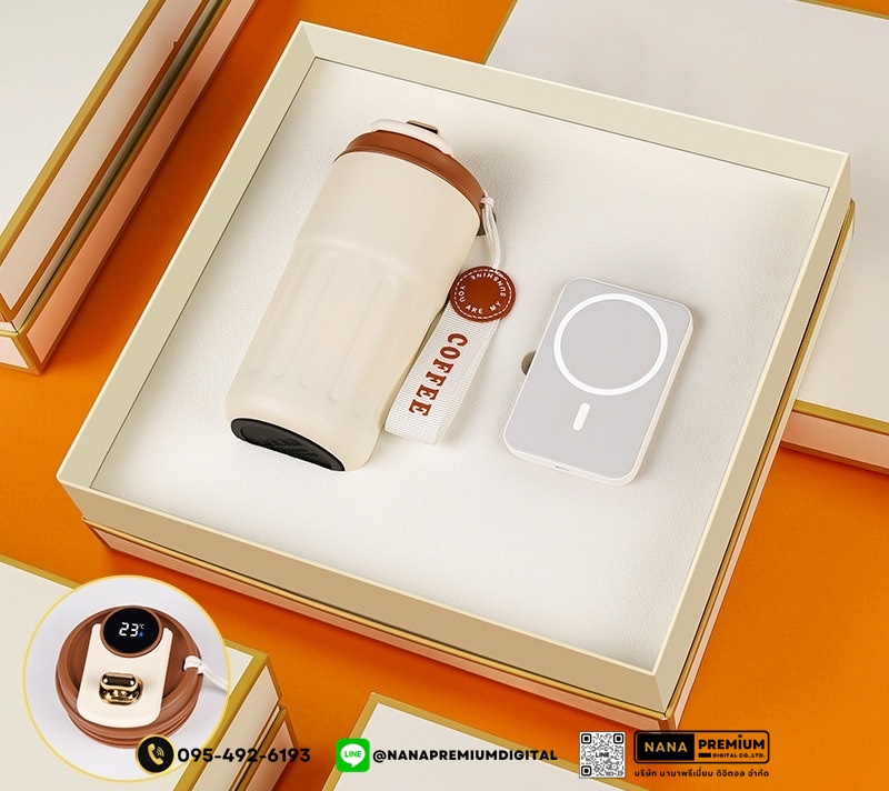 giftset ชุดกิ๊ฟเซ็ท ชุดของขวัญ แบตสำรอง powerbank แก้วน้ำ รับสกรีนโลโก้แก้วน้ำเก็บความเย็น รับทำโลโก้ โรงงานของพรีเมี่ยม ของแจก