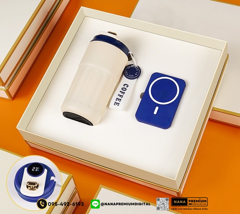giftset ชุดกิ๊ฟเซ็ท ชุดของขวัญ แบตสำรอง powerbank แก้วน้ำ รับสกรีนโลโก้แก้วน้ำเก็บความเย็น รับทำโลโก้ โรงงานของพรีเมี่ยม ของแจก