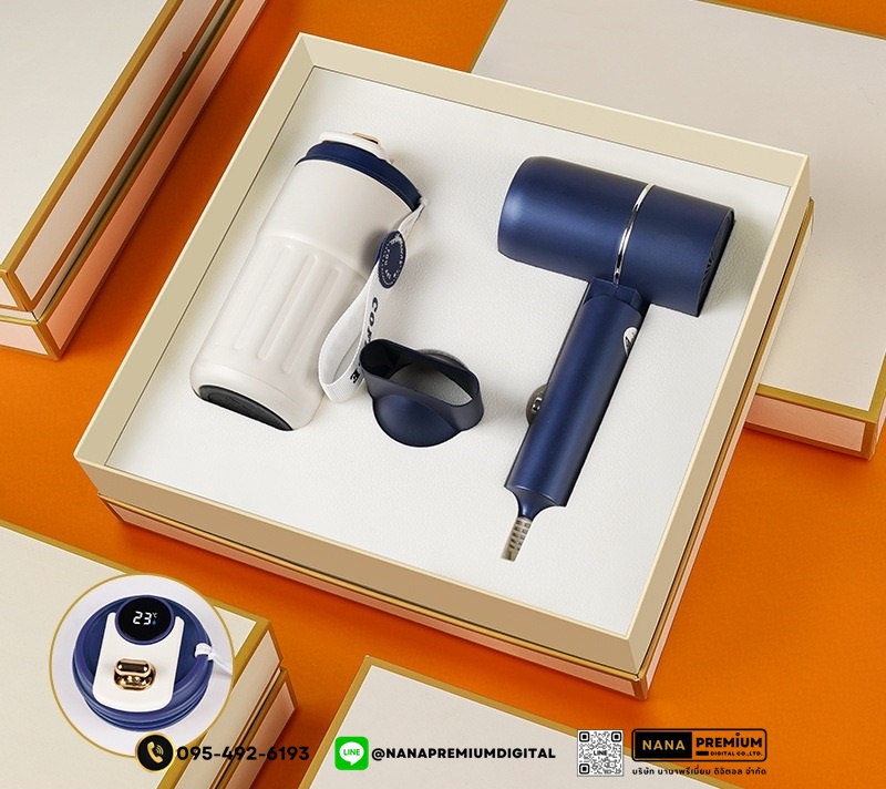 giftset ชุดกิ๊ฟเซ็ท ชุดของขวัญ แบตสำรอง powerbank แก้วน้ำ รับสกรีนโลโก้แก้วน้ำเก็บความเย็น รับทำโลโก้ โรงงานของพรีเมี่ยม ของแจก