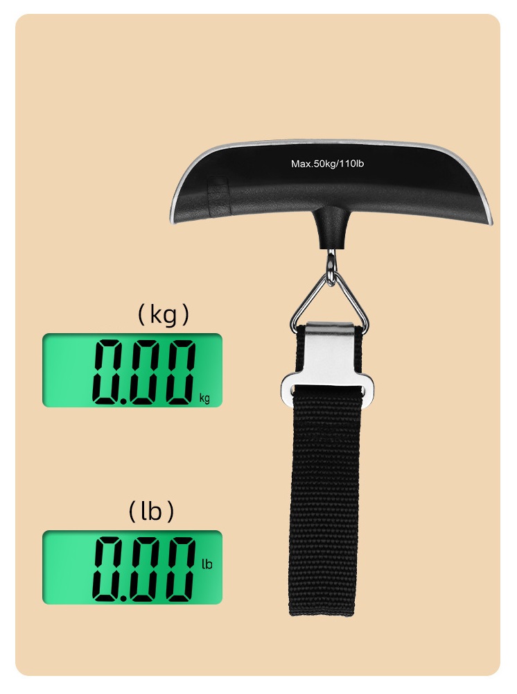 รับผลิต oem รับสกรีนโลโก้เครื่องชั่งน้ำหนักแบบพกพา น้ำหนักสูงสุด 50kg ที่ชั่งน้ำหนักกระเป๋าเดินทาง