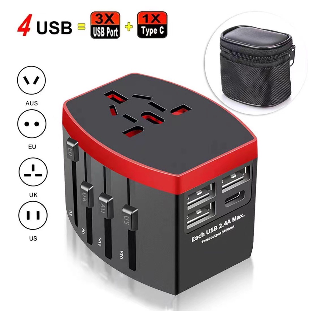 Travel Adaptep ปลั๊กใช้งานได้มากกว่า150 ประเทศ USB type-C