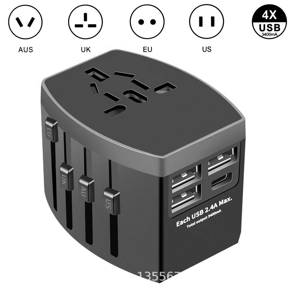 Travel Adaptep ปลั๊กใช้งานได้มากกว่า150 ประเทศ USB type-C