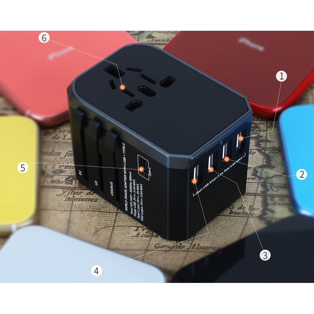 Travel Adaptep ปลั๊กใช้งานได้มากกว่า150 ประเทศ USB type-C