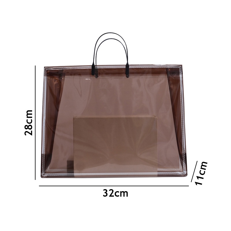  กระเป๋าช้อปปิ้ง PVC แบบใส กันน้ํา แบบพกพา ถุงผ้ากันน้ํา 