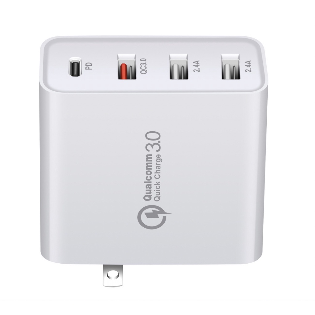 หัวชาร์จเร็ว USB / USB Type c 48W PD Quick Charge 3.0 4 port 