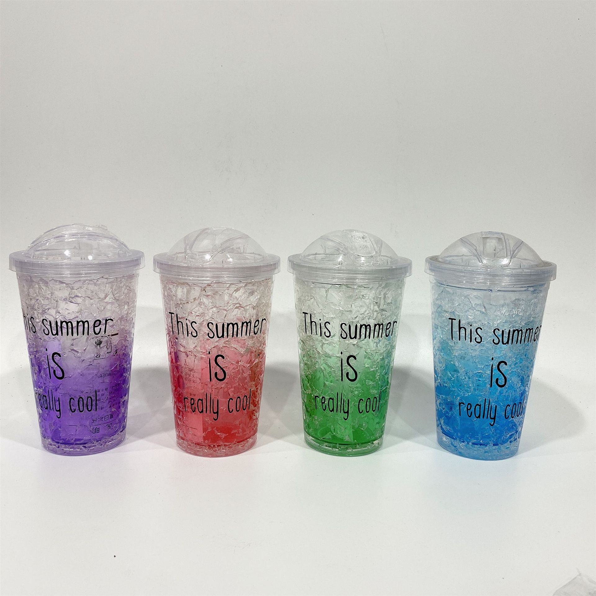 แก้วพลาสติก2ชั้น แก้วใส2ชั้น 16oz-20oz แก้วเก็บความเย็น กระบอกน้ำ แก้วน้ำ แก้วน้ำแบบใส ทรงคริสตัล ขนาด 20oz