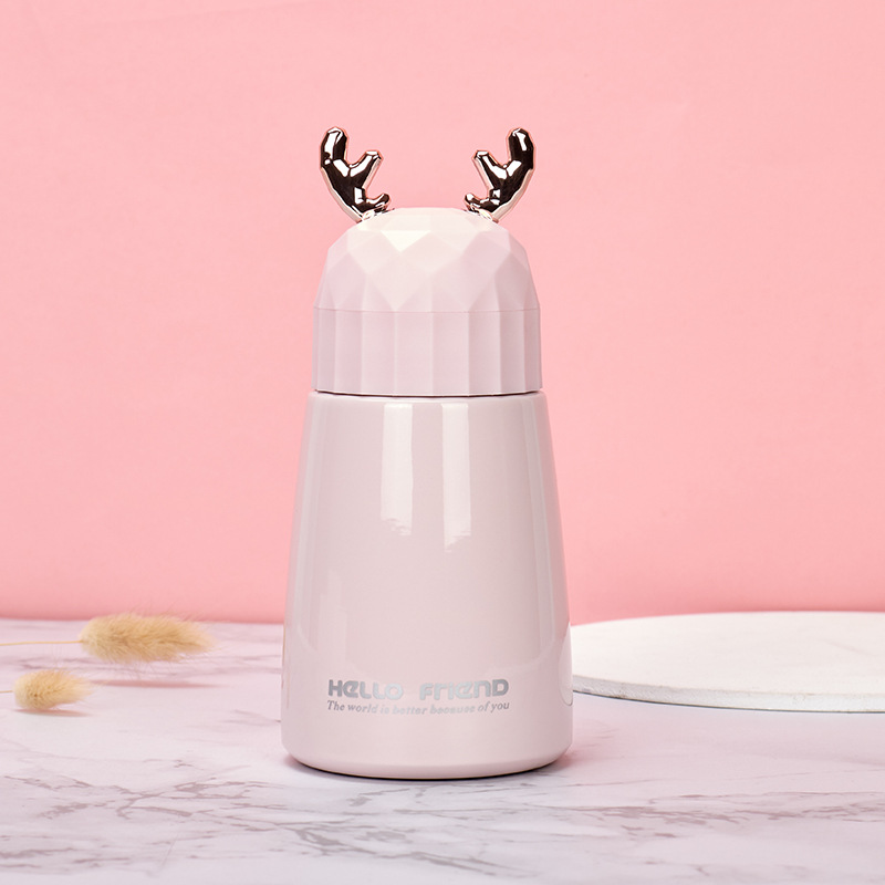 แก้วเก็บความร้อน-เย็น กวางน้อย สแตนเลส 304 ความจุ 300ml