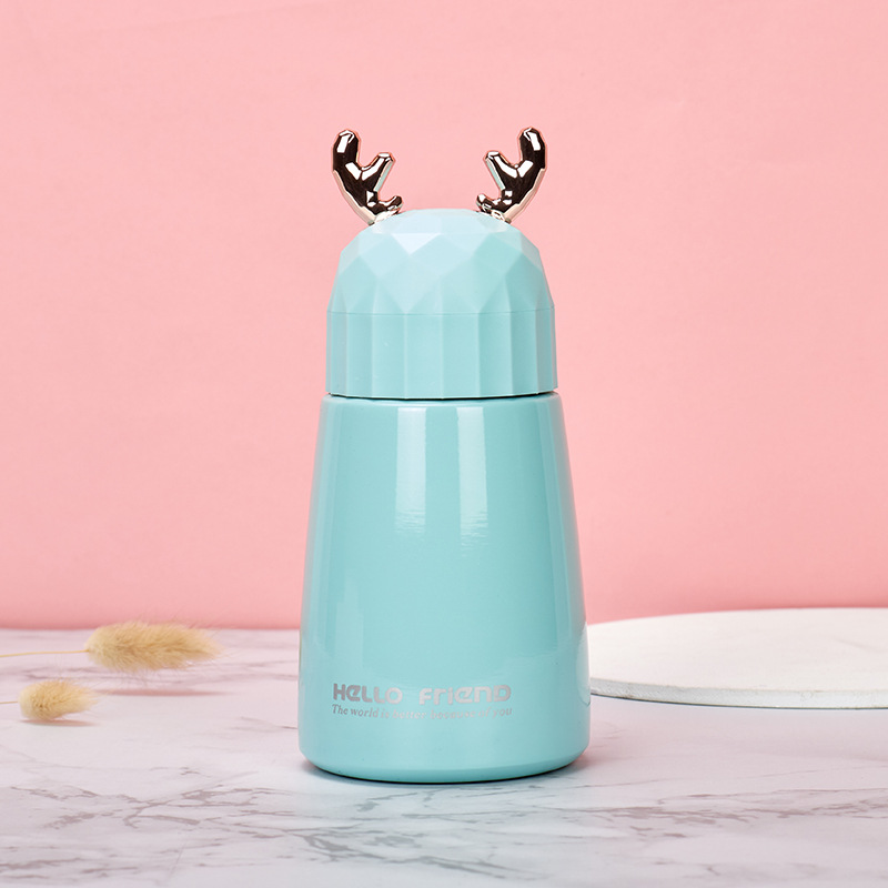 แก้วเก็บความร้อน-เย็น กวางน้อย สแตนเลส 304 ความจุ 300ml