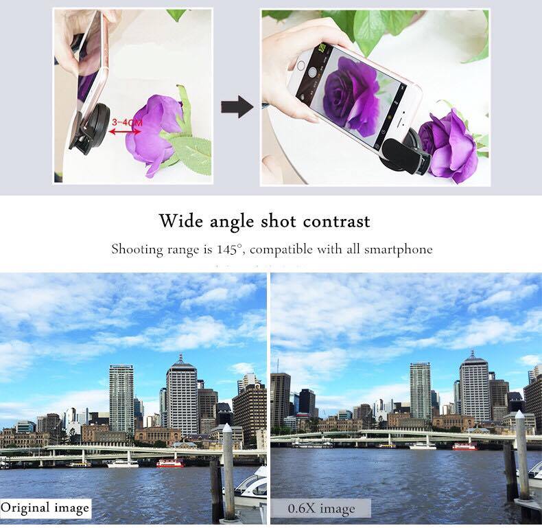 เลนส์เสริมมือถือ รุ่น HPLQ-025 คลิปเลนส์ 0.6X Wide-angle 15X Macro-lens