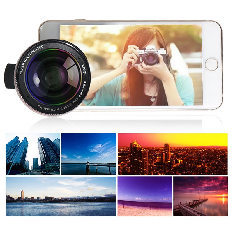 เลนส์เสริมมือถือ รุ่น HPLQ-025 คลิปเลนส์ 0.6X Wide-angle 15X Macro-lens