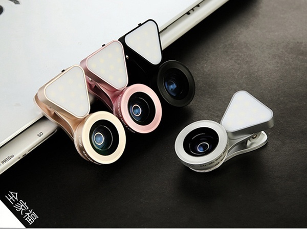 เลนส์เสริมมือถือ รุ่น HPLQ-035 พร้อมไฟแฟลช Flash Light 3 in 1 Camera Lens