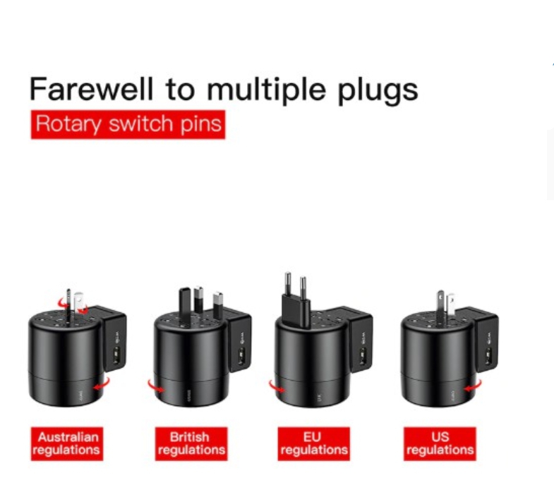 รับสกรีน Baseus ปลั๊กทั่วโลก ใช้ได้ทั่วโลกเพียงแค่หมุน หัวแปลงรอบโลก Universal Adapter Plug