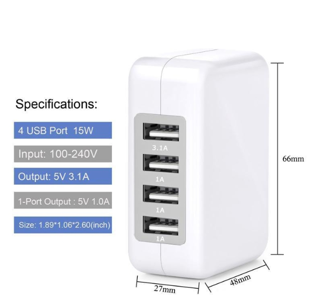 รับสกรีน ปลั๊กหัวชาร์จ 4 ช่อง Charger ของแท้ ชาร์จเร็ว อะแดปเตอร์ รองรับ และ Smartphoneรุ่นอื่นๆ Fast Charge USB 3.0