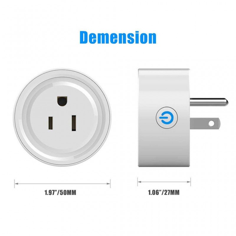 รับสกรีน ปลั๊ก ปลั๊กไฟ ไร้สาย10A ปลั๊กไวไฟ WiFi Plug Smart Socket Google Alexa Smart Plug Smart Life APP Control 