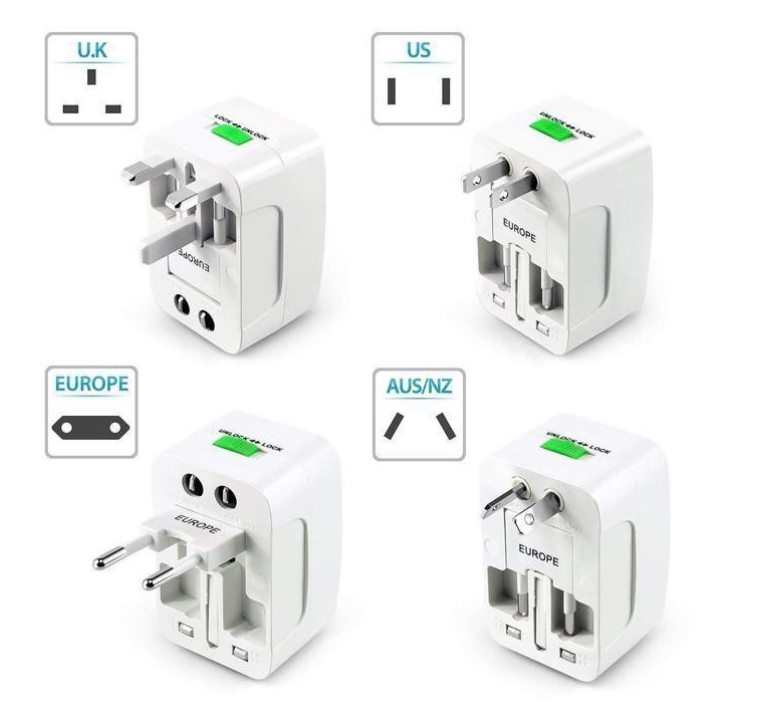 รับสกรีน ปลั๊กแปลงไฟ ต่างประเทศ หัวปลั๊ก เอนกประสงค์ All In One Universal Travel Adapter 
