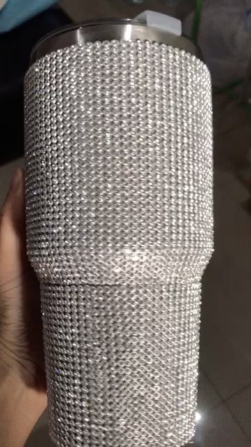 ของพรีเมี่ยมแก้วแต่งเพชร กระบอกน้ำ แก้วติดเพชร งานฝีมือ DIYแก้วเก็บความร้อน-เย็น สแตนเลส 304