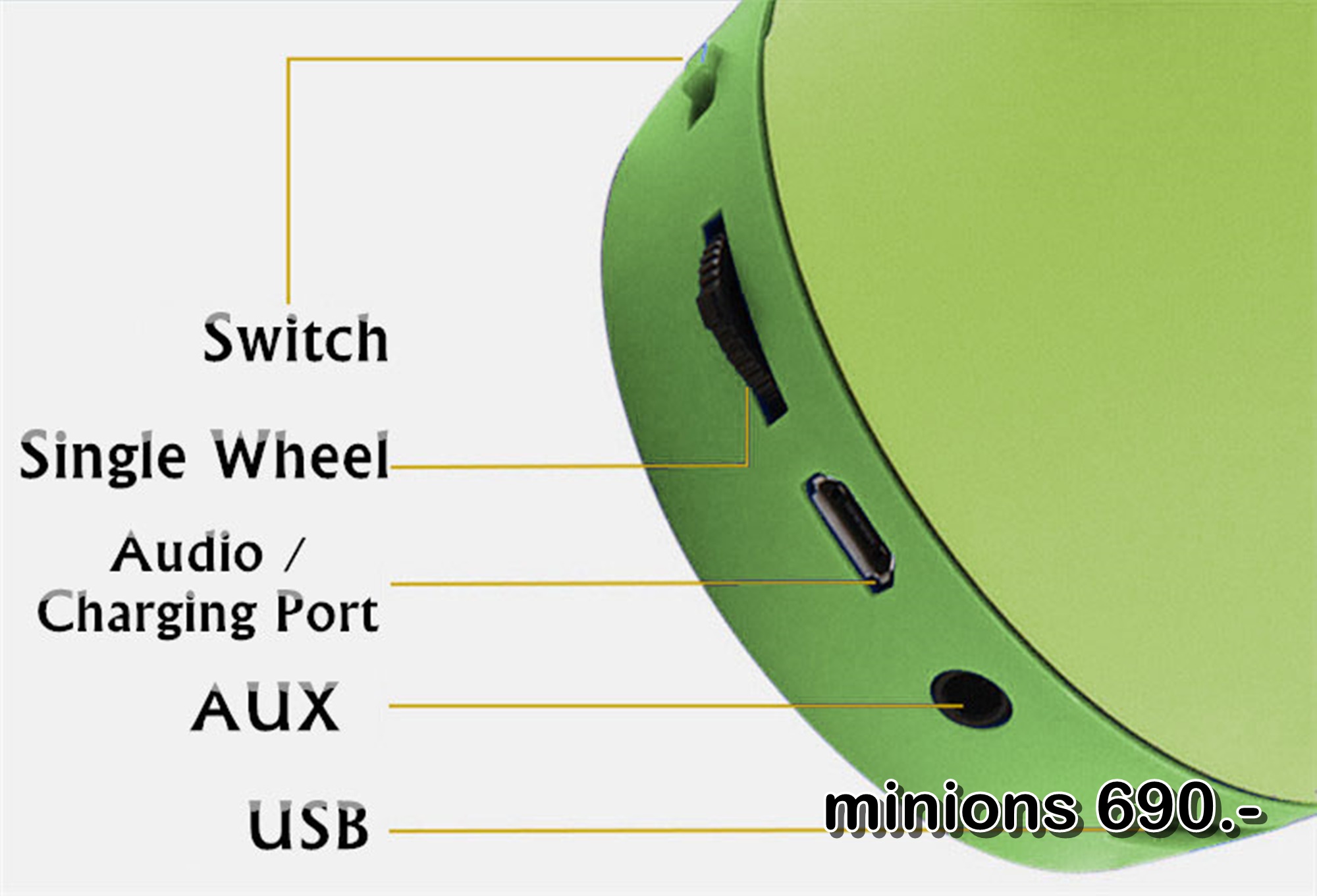 ลำโพงบลูทูธ Wireless Speaker Bluetooth ไร้สาย ถั่วเขียวมอนสเตอร์ มินิ สเตอริโอ ขนาดพกพา