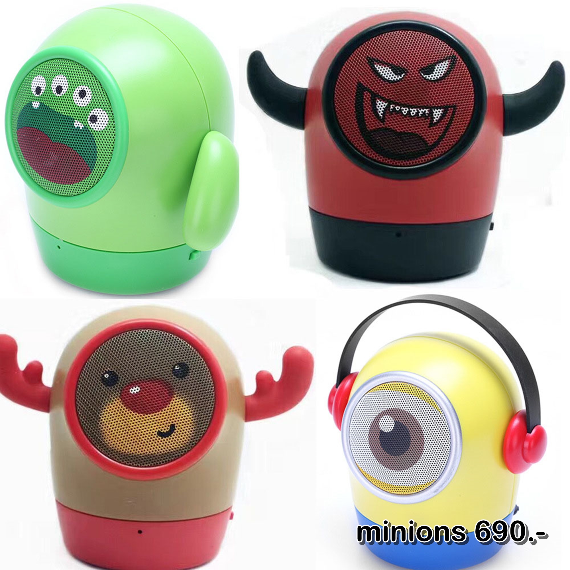 ลำโพงบลูทูธ Wireless Speaker Bluetooth ไร้สาย ปีศาจฮอร์น มินิ สเตอริโอ ขนาดพกพา