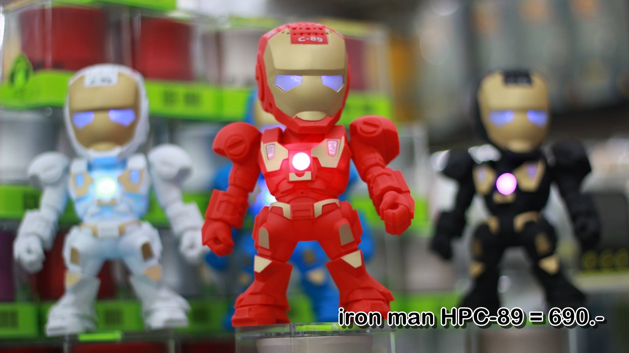 ลำโพงบลูทูธ Wireless Speaker Bluetooth ไร้สาย iron man Mini music Box HPC-89 สเตอริโอ ขนาดพกพา