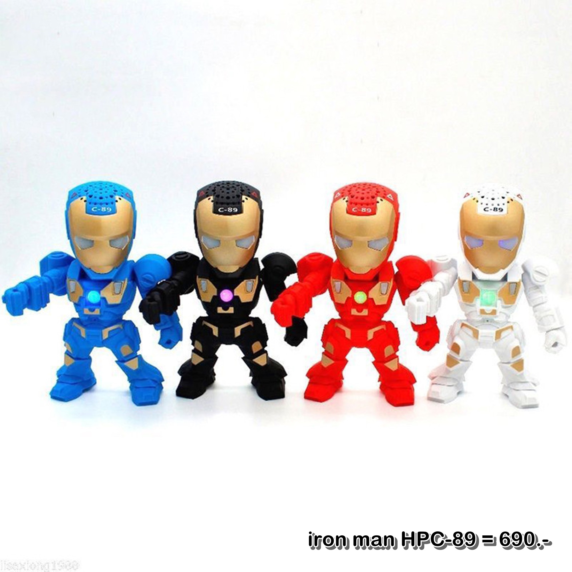 ลำโพงบลูทูธ Wireless Speaker Bluetooth ไร้สาย iron man Mini music Box HPC-89 สเตอริโอ ขนาดพกพา