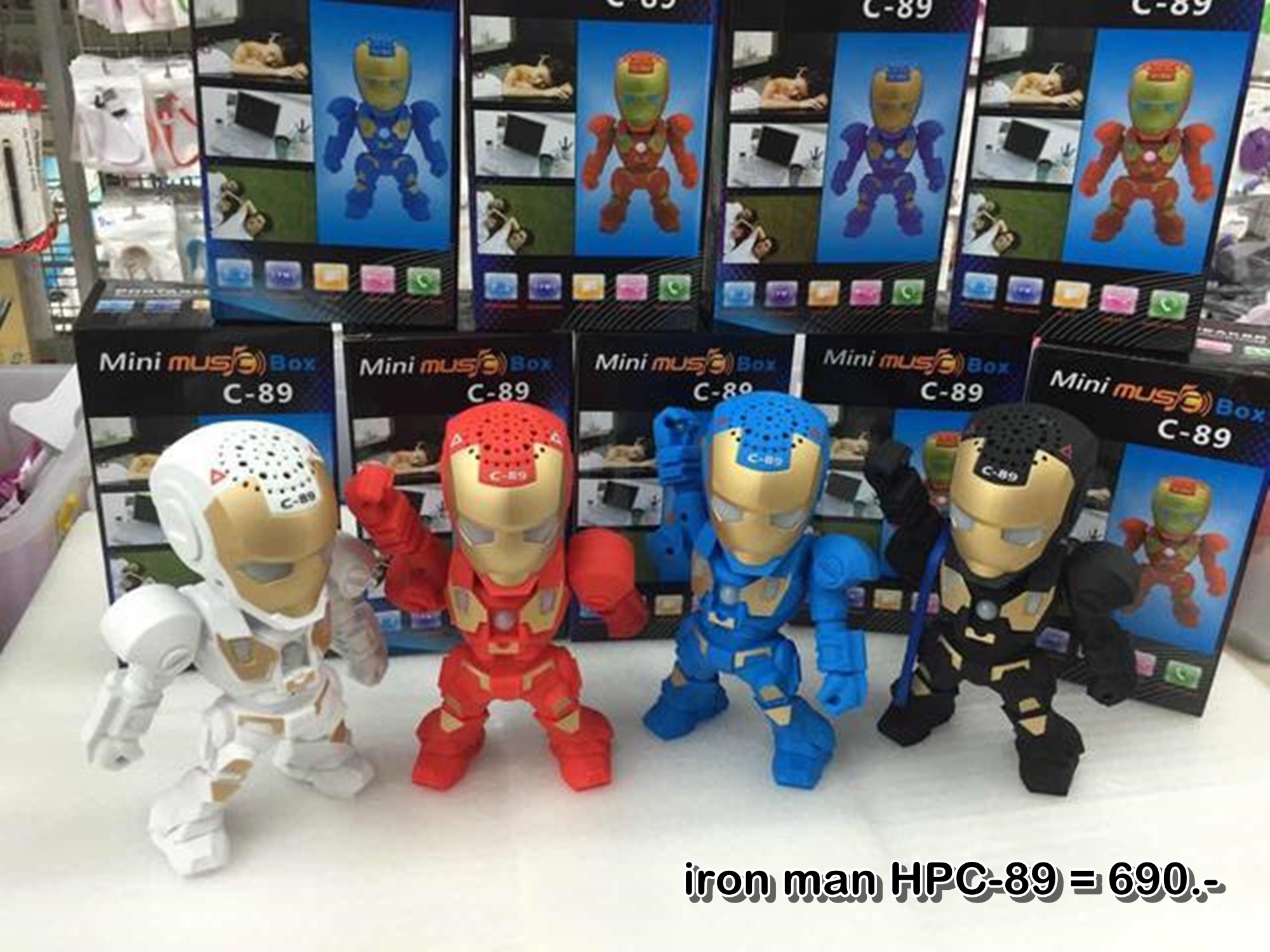 ลำโพงบลูทูธ Wireless Speaker Bluetooth ไร้สาย iron man Mini music Box HPC-89 สเตอริโอ ขนาดพกพา