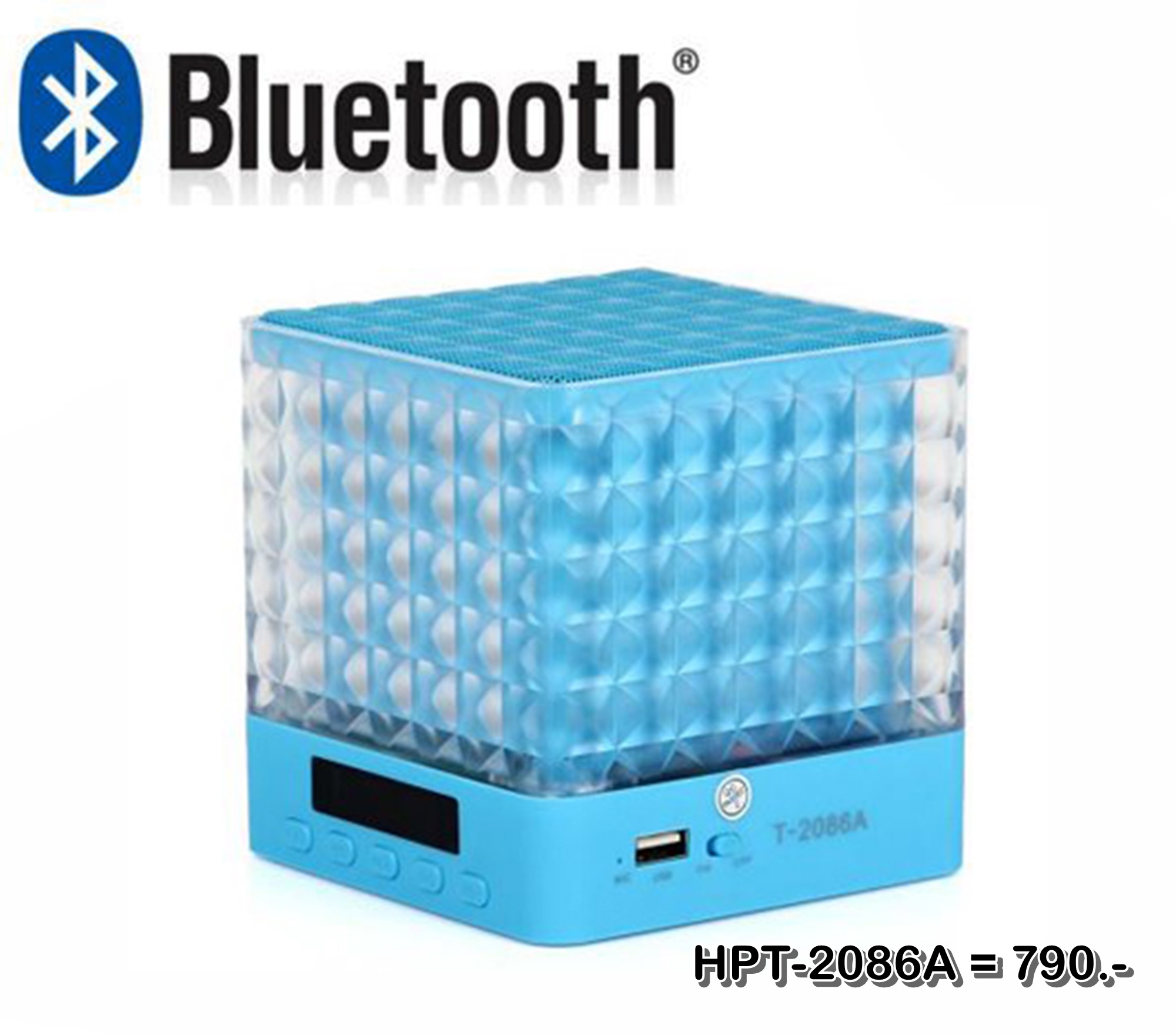 ลำโพงบลูทูธ Wireless Speaker Bluetooth ไร้สาย ลำโพงไฟเธค ลำโพงบลูทูธ HPT-208 สเตอริโอ ขนาดพกพา