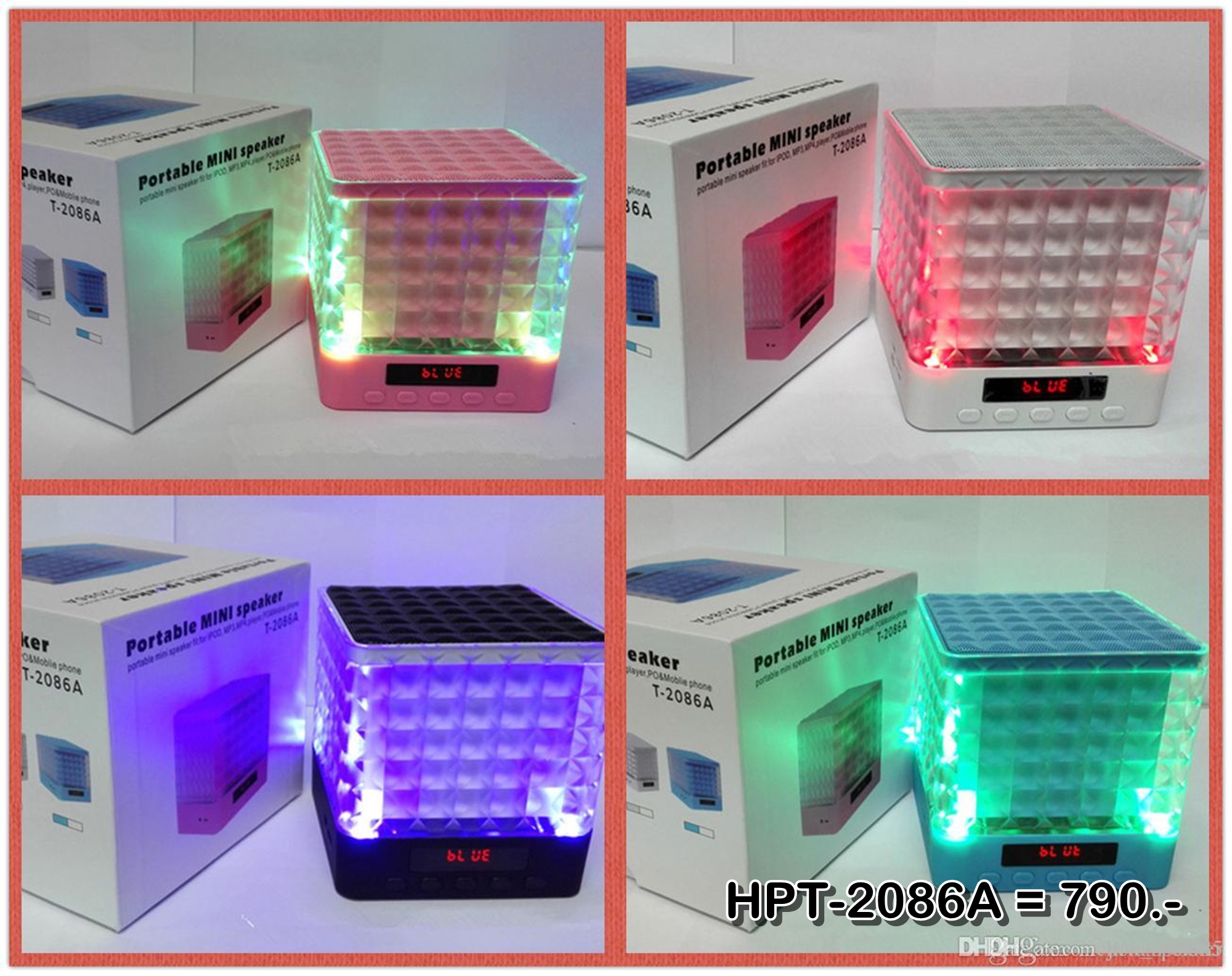 ลำโพงบลูทูธ Wireless Speaker Bluetooth ไร้สาย ลำโพงไฟเธค ลำโพงบลูทูธ HPT-208 สเตอริโอ ขนาดพกพา