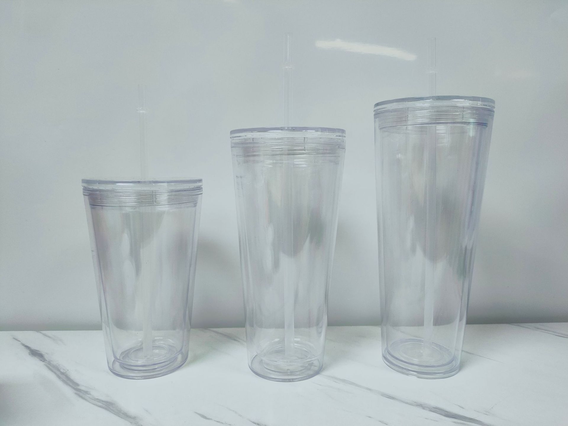 แก้วพลาสติกใส2ชั้น 34oz แก้วน้ำใส สกรีนโลโก้ แก้วน้ำพลาสติกหนา แก้วเก็บความเย็น กระบอกน้ำ แก้วน้ำ แก้วน้ำแบบใส ทรงคริสตัล