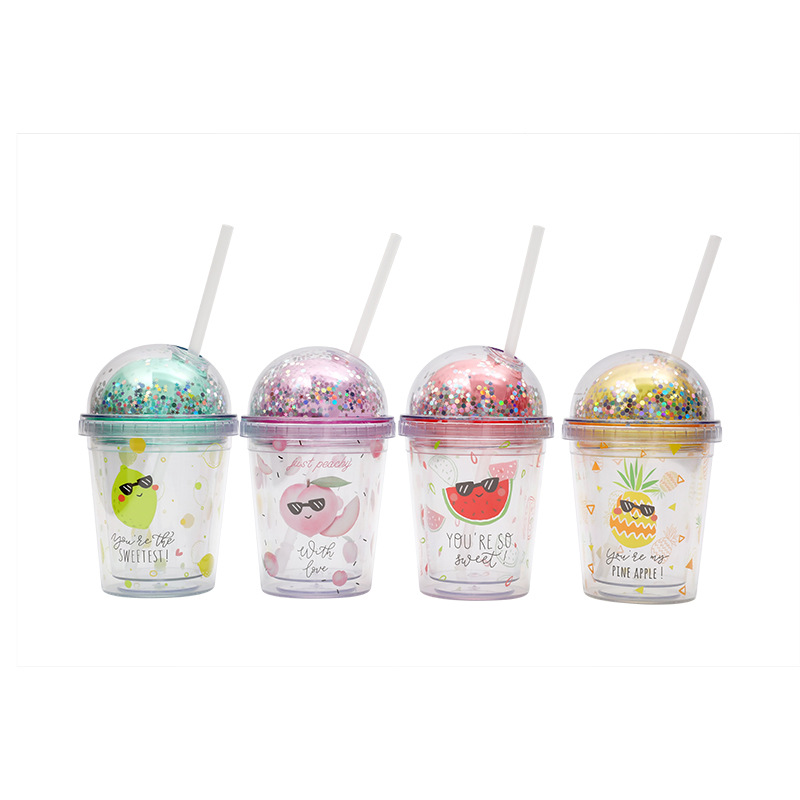 แก้วพลาสติก2ชั้น 12oz แก้วน้ำลายการ์ตูน แก้วน้ำลายไดโนเสาร์ แก้วเก็บความเย็น กระบอกน้ำ แก้วน้ำ แก้วน้ำแบบใส ทรงคริสตัล