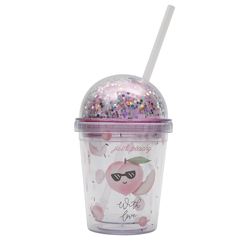 แก้วพลาสติก2ชั้น 12oz แก้วน้ำลายการ์ตูน แก้วน้ำลายไดโนเสาร์ แก้วเก็บความเย็น กระบอกน้ำ แก้วน้ำ แก้วน้ำแบบใส ทรงคริสตัล