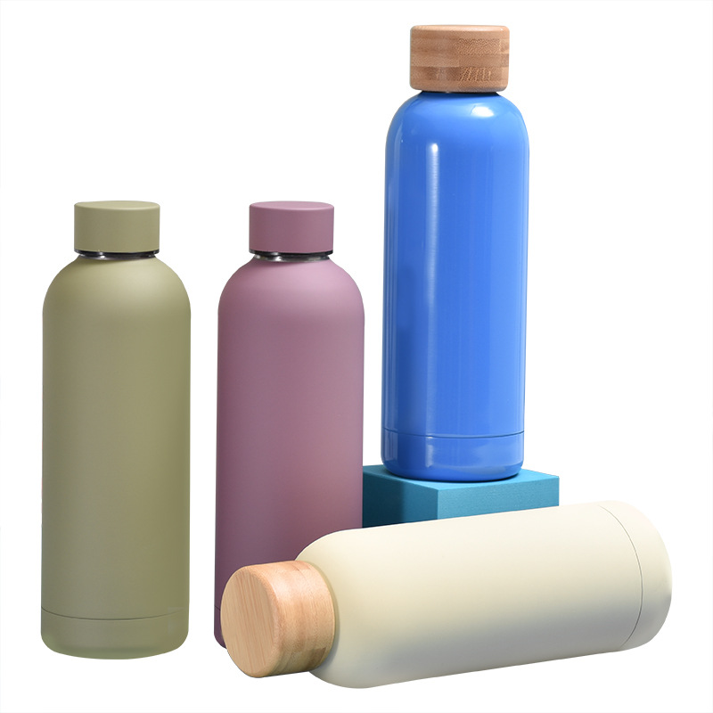 กระบอกน้ำมินิมอล สีพาสเทล แก้วเก็บความร้อน-เย็น สแตนเลส 304 ความจุ 500ml-520ml