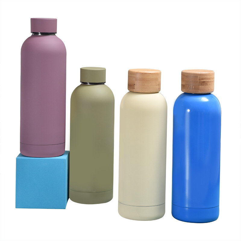 กระบอกน้ำมินิมอล สีพาสเทล แก้วเก็บความร้อน-เย็น สแตนเลส 304 ความจุ 500ml-520ml