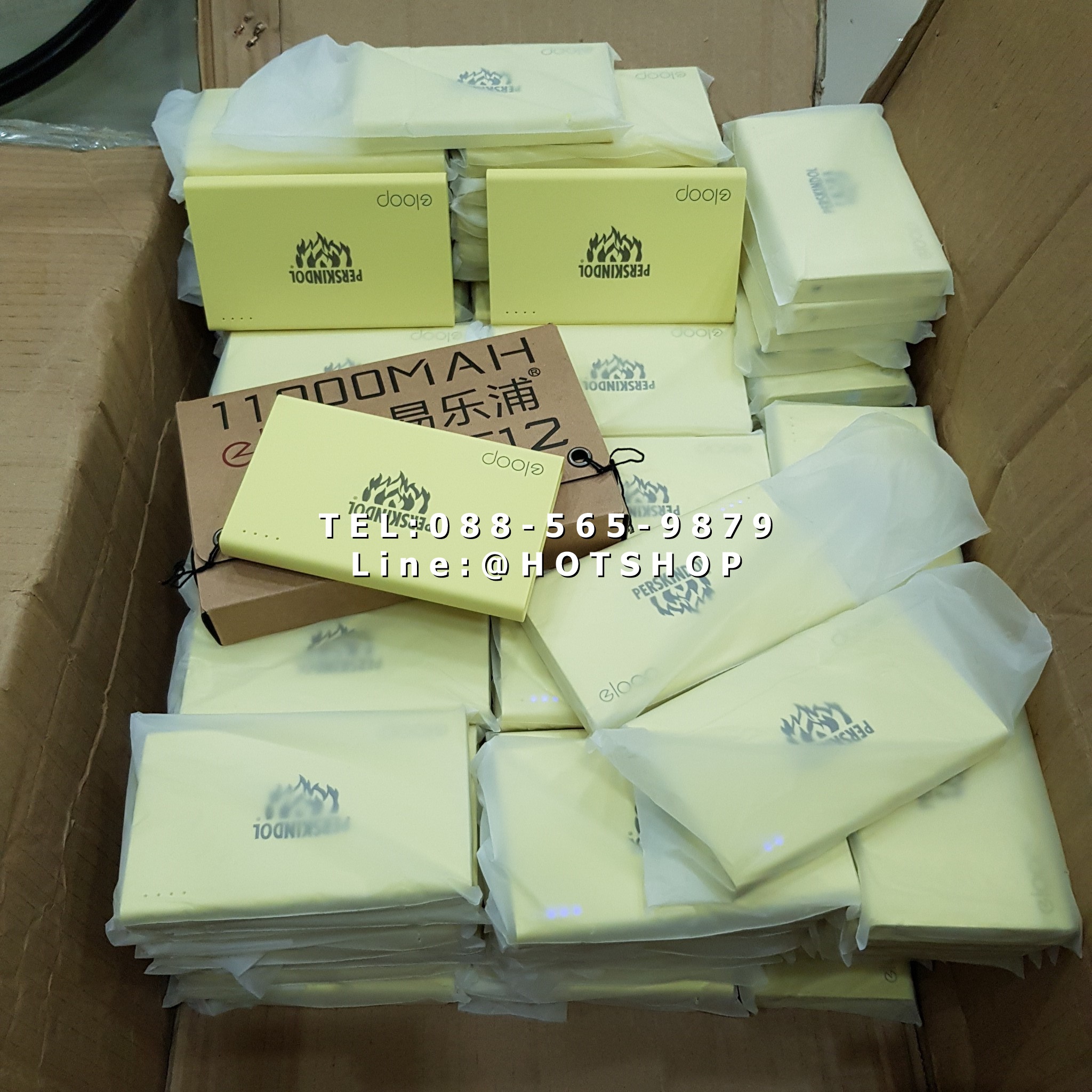 รับสกรีน powerbank แบตสำรอง รุ่น eloop e12 11000ma ลายไม้