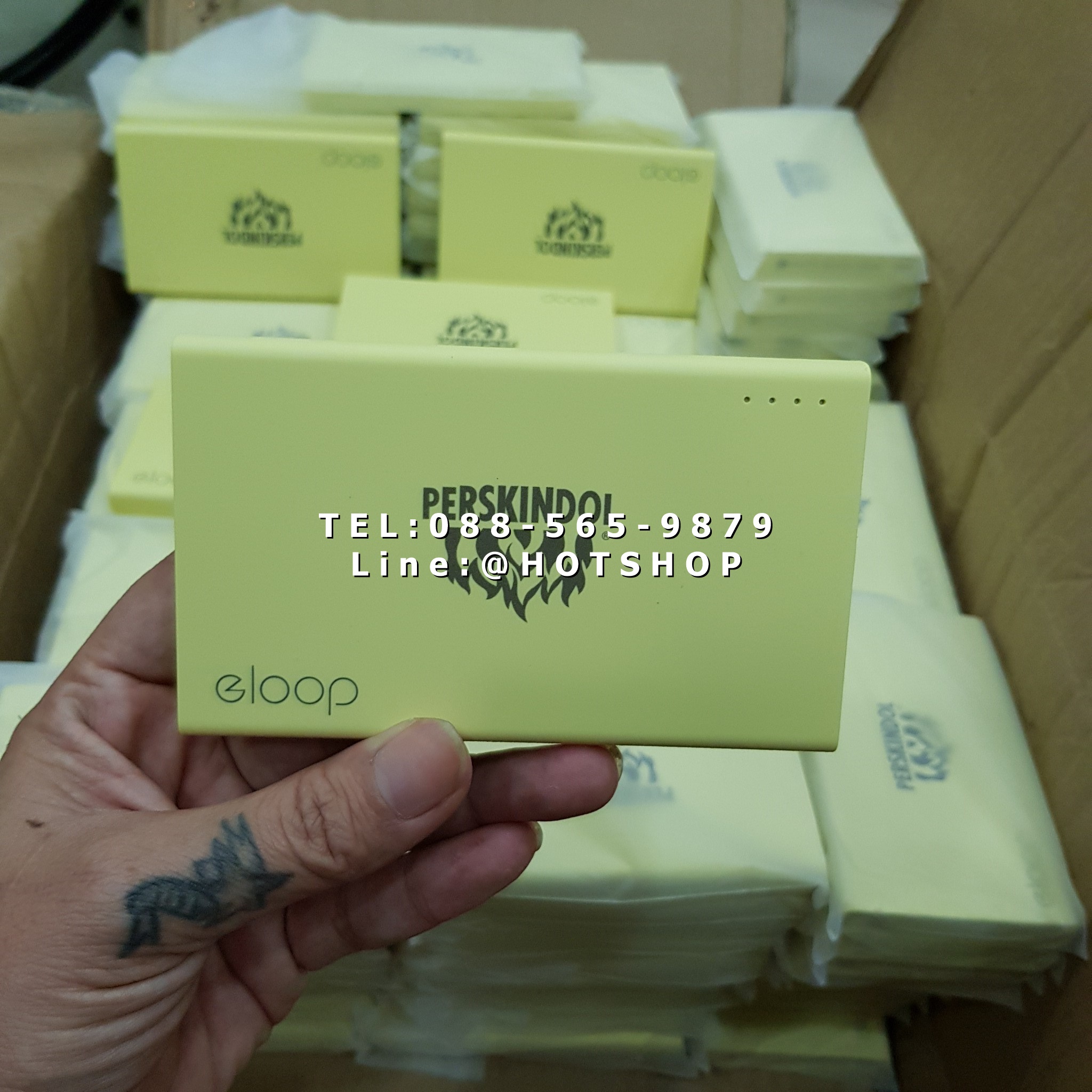 รับสกรีน powerbank แบตสำรอง รุ่น eloop e12 11000ma ลายไม้