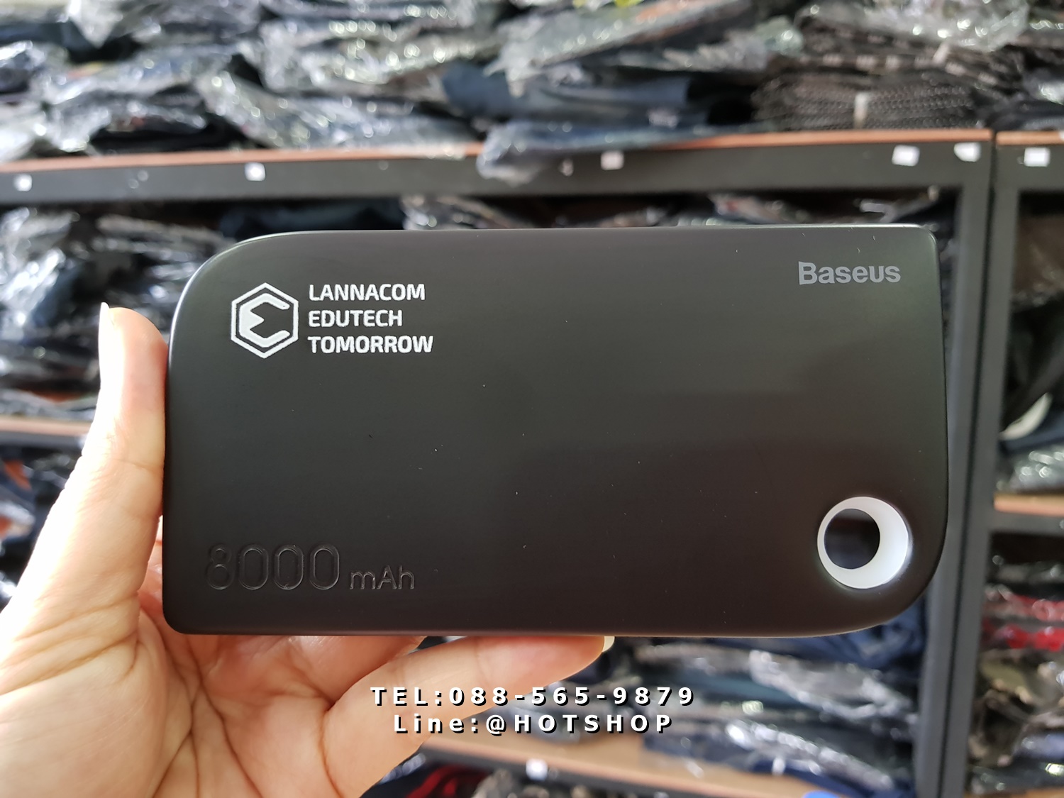รับสกรีน powerbank แบตสำรอง รุ่น baseus 8000mah