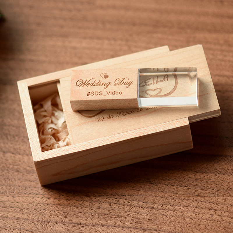 รับผลิต สกรีน แฟลชไดร์ฟลายไม้ พร้อมกล่อง (FLASH DRIVE) พร้อมสกรีนโลโก้