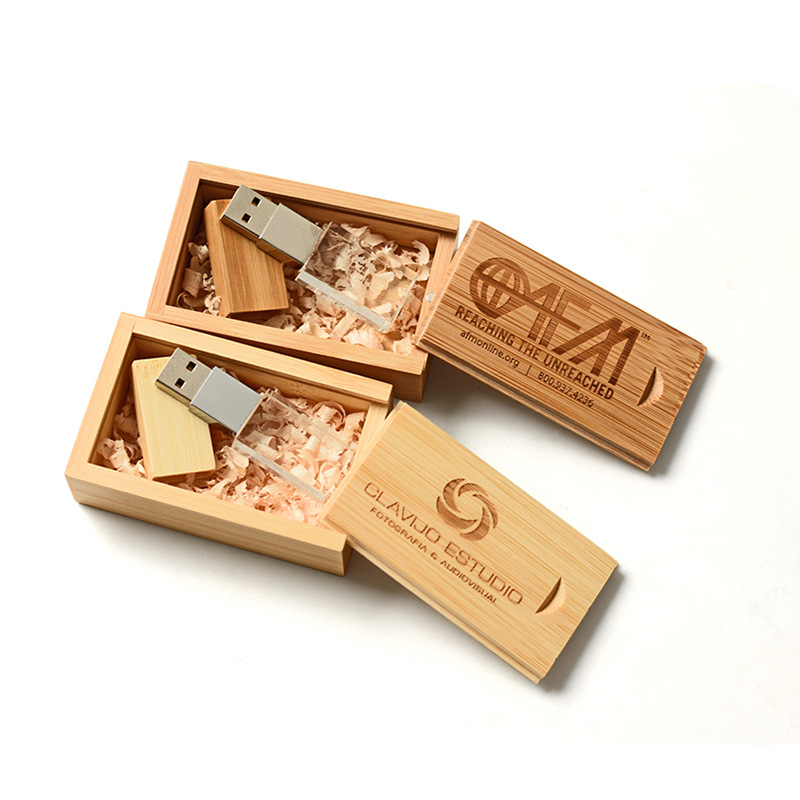 รับผลิต สกรีน แฟลชไดร์ฟลายไม้ พร้อมกล่อง (FLASH DRIVE) พร้อมสกรีนโลโก้