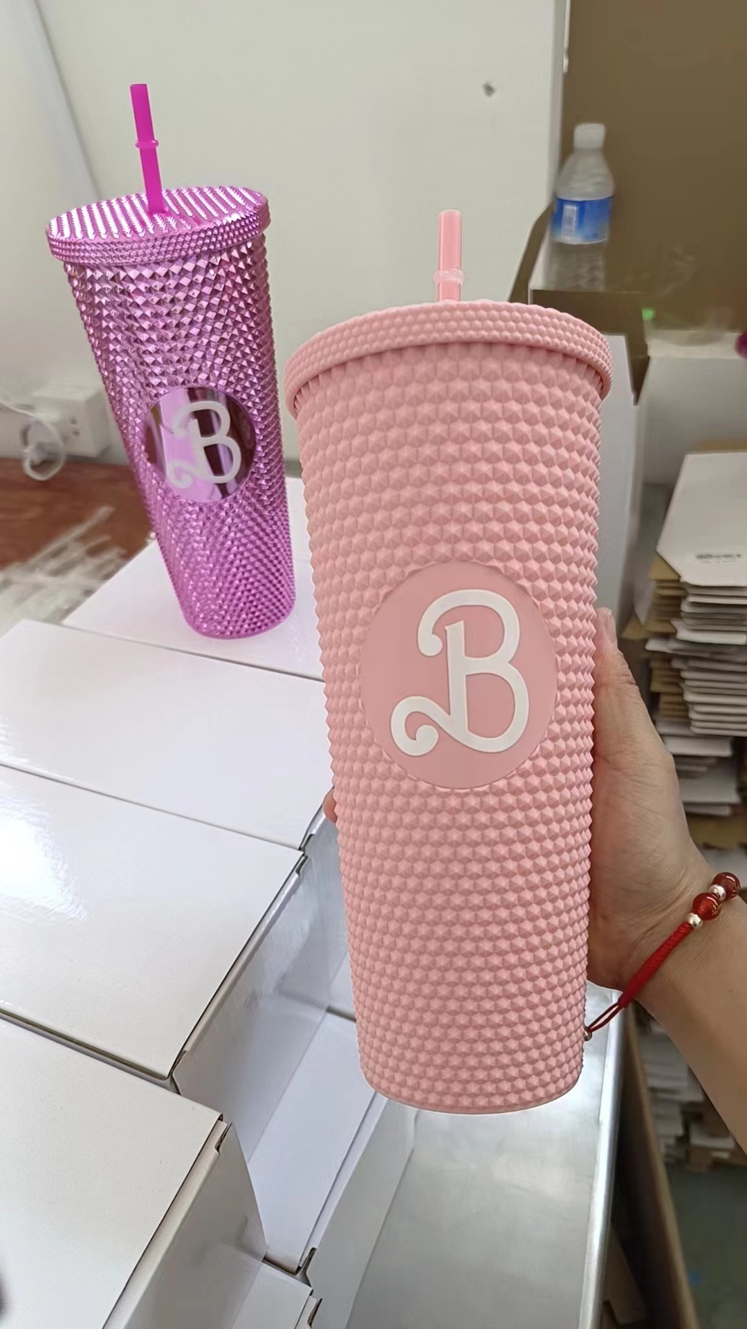 แก้วพลาสติก2ชั้น แก้วเก็บความเย็น กระบอกน้ำ แก้วน้ำ แก้วน้ำแบบใส ทรงคริสตัล